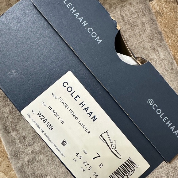 New Cole Haan Black Leather Penny Loafers - Picture 4 of 7